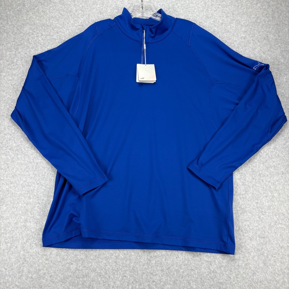 Puma Tech 1/4 Zip Mens XL Blue Thermal WarmCell Pullover Activewear Sporty NWT